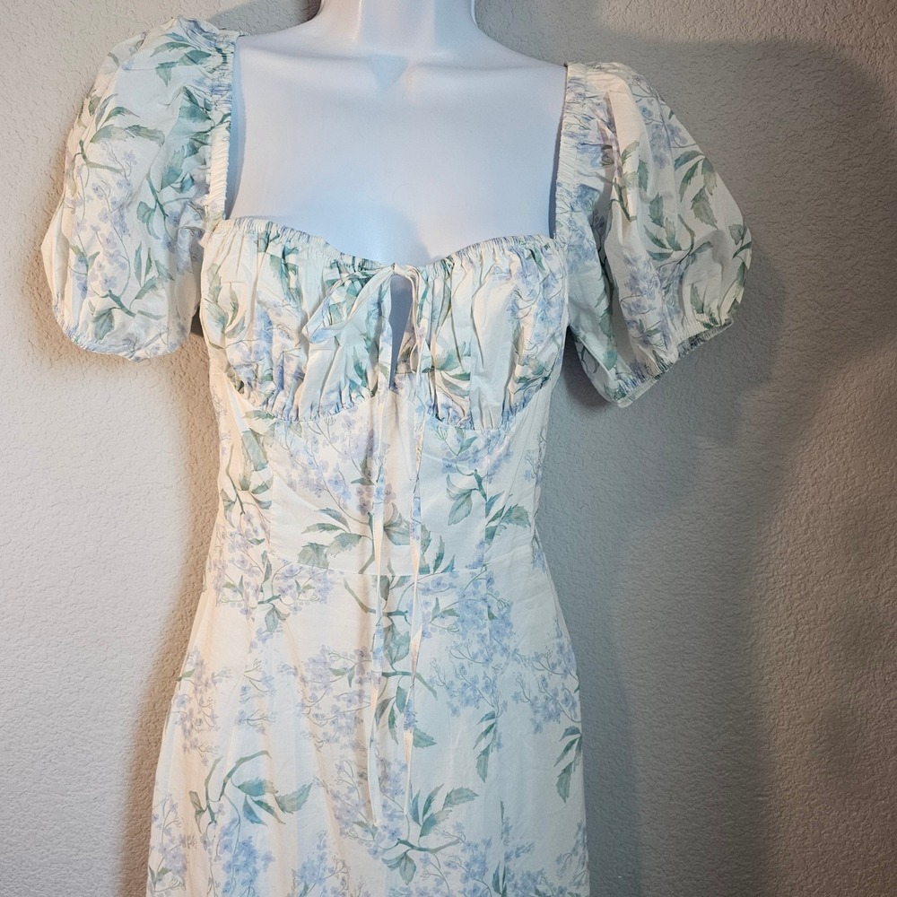 Mable NWT midi blue white floral dress medium‎ cottage core fairy core